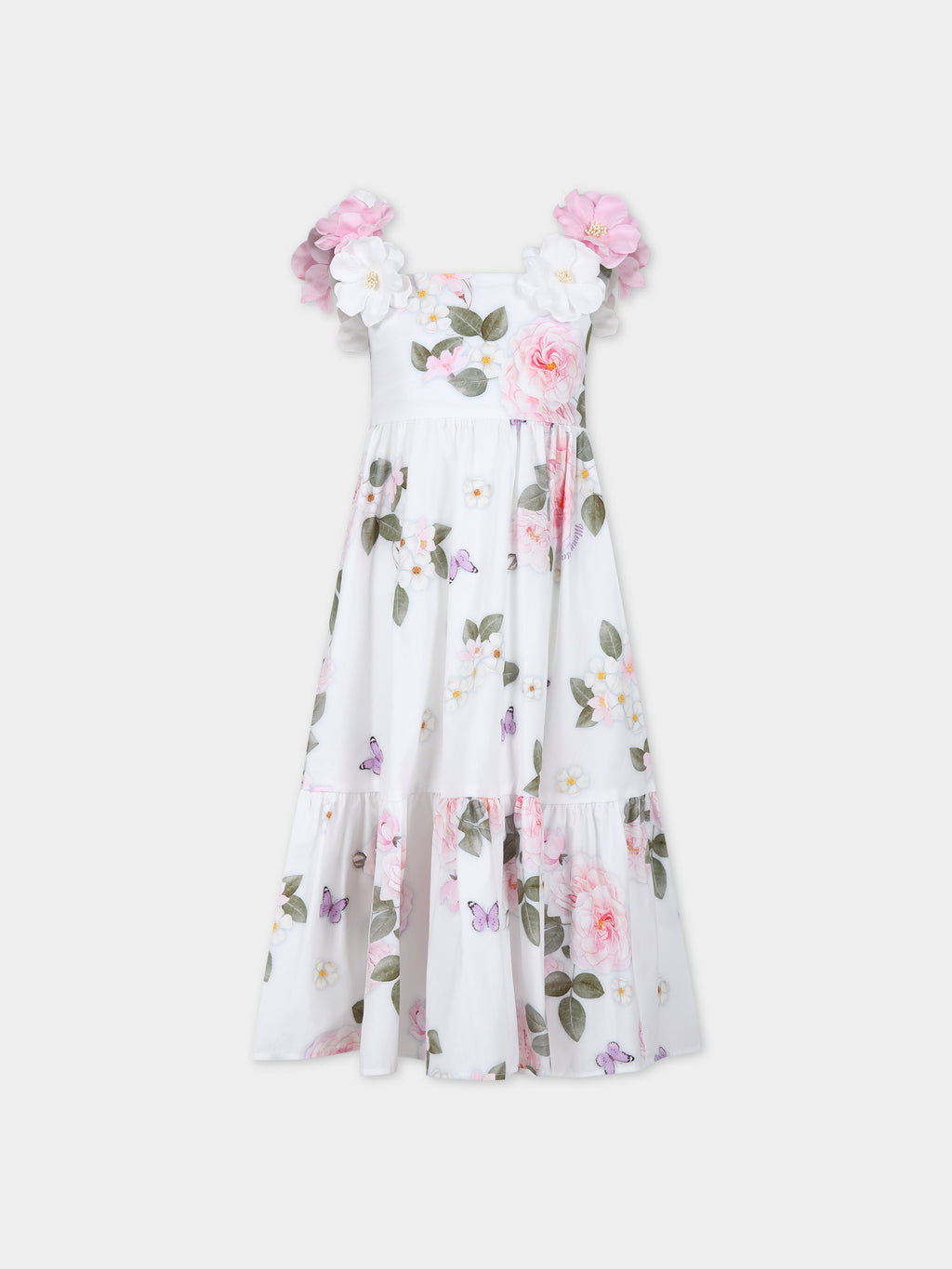 Vestito bianco per bambina con fiori